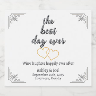 Aanpassen Wedding Repetitie Champagne Hearts Sparkling Wijnetiket