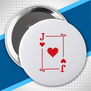 Aanpassende Jack Hearts Suite Afspeelkaarten Moder Ronde Button 4,0 Cm
