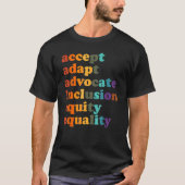 Aanpassing Advocate Inclusion Equity Equality_2 ac T-shirt (Voorkant)