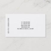 Aanpassing, dageraad, dageraad, naaddruk visitekaartje (Achterkant)