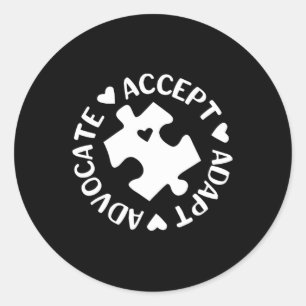 Aanpassing van Advocate Puzzle Piece Autism Awaren Ronde Sticker
