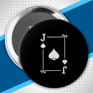 Aanpassing van Jack Spades Suit Afspeelkaarten Mod Ronde Button 4,0 Cm