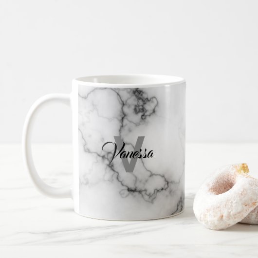 Aanpassing van marmer Pattern Koffiemok (Met donut)