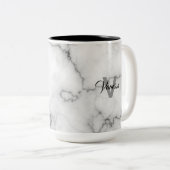 Aanpassing van marmer Pattern Tweekleurige Koffiemok (Voorkant rechts)