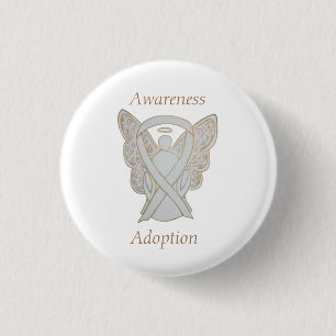 Aanpassingsbewustzijn Angel White Ribbon Custom Pi Ronde Button 3,2 Cm