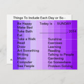 Aanpassingsprogramma's dagelijkse lijst met tools  briefkaart (Voorkant / Achterkant)