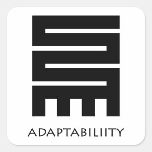 Aanpassingsvermogen ( Nkyinkyim ) Adinkra Symbol S Vierkante Sticker