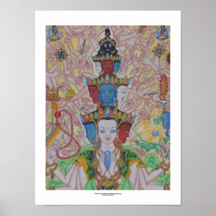Aanplakbiljet met duizendarmige Avalokiteshvara (d Poster