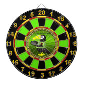 Aanraakbare projectielen met computer- en gouden f dartbord (Voorkant)