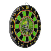 Aanraakbare projectielen met computer- en gouden f dartbord (Voorkant Links)