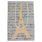 Aanraking Gold Eiffel Tower Medium Gift Bag Medium Cadeauzakje (Achterkant)