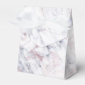aanraking met Roos White Grey Marble Swirl Chic Tr Bedankdoosjes (Voorkant Zijde)