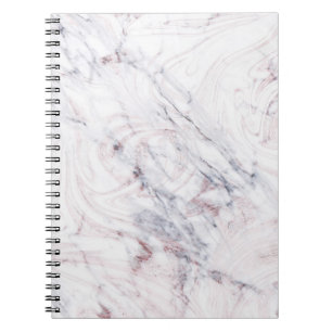 aanraking met Roos White Grey Marble Swirl Chic Tr Notitieboek