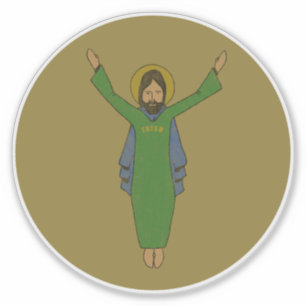 Aanraking van Jezus  vervormd goud Sticker