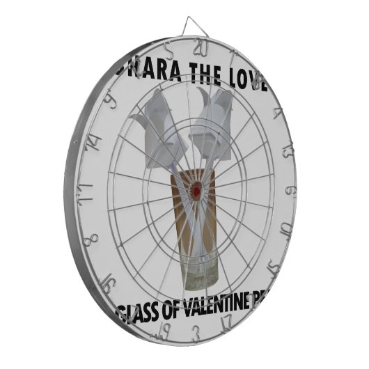 Aanraking van Romance: een vreedzame Valentijnsdag Dartbord (Voorkant Links)