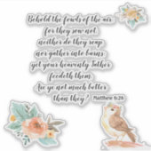 Aanschouw de Fowls van de luchtbijbel Verse Sticke Sticker (Voorkant)