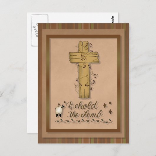 Aanschouw het Lam Christelijk Briefkaart (Voorkant / Achterkant)