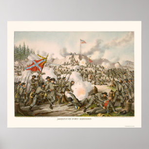 Aanslag op Fort Sanders door Kurz en Allison 1863 Poster