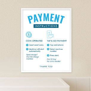 Aansluitende betalingsinstructies poster muur bord