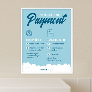 Aansluitende betalingsinstructies poster muur bord