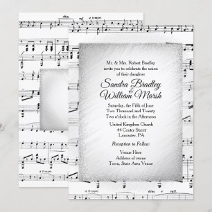 Aansporing voor aantrekkelijk muziekblad Music Wed Kaart