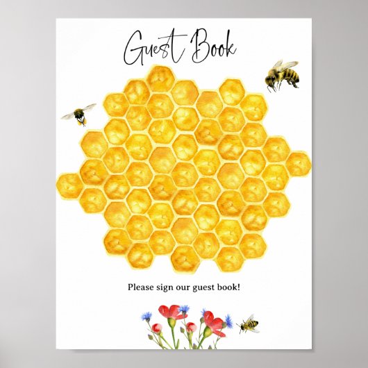 Aanspraakposter voor bijenkorf bij babyshower spel poster (Voorkant)