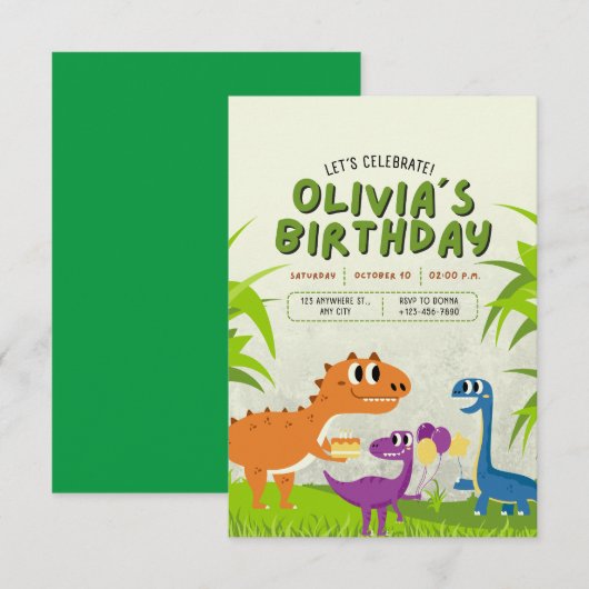 aansprekende verjaardagskaart met cartoon kaart (Voorkant / Achterkant)