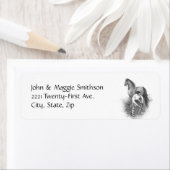  aanstekerpaard Shoeing Black White Art Etiket (Insitu)