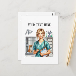 Aanstelbare Cute Dierenartsenpraktijk Briefkaart