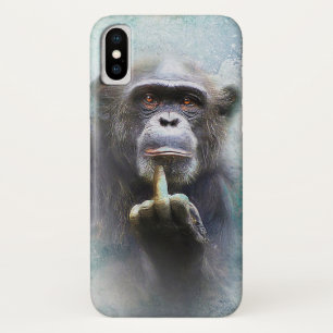 Aanstootgevende grappige dierenchimpansee middelvi iPhone x hoesje