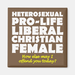 Aanstootgevende pro-life vrouwelijke christelijke magneet