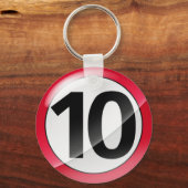 Aantal 10 rood Sleutelhanger (Voorkant)
