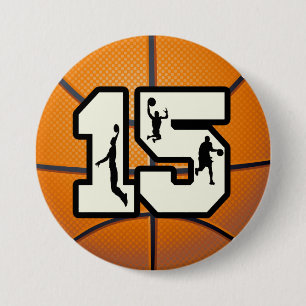 Aantal 15 Basketball en spelers Ronde Button 7,6 Cm