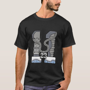 Aantal 23 schoenen aan gelijke Retro Cool Grey 11s T-shirt