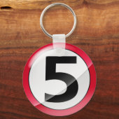 Aantal 5 rood Sleutelhanger (Voorkant)