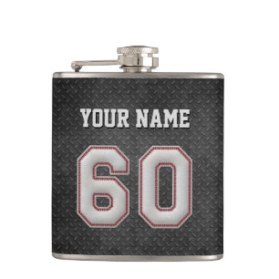 Aantal 60 Baseball Stitches met Black Metal Kijk Heupfles