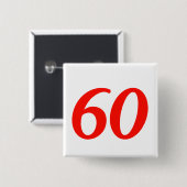 Aantal 60e verjaardag cadeaus vierkante button 5,1 cm (Voorkant /achterkant)