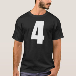 Aantal Vier Numeriek 4 Gewoon Witte Aantallen Prem T-shirt