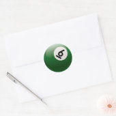 AANTAL ZES BILLIARDS BALL RONDE STICKER (Envelop)