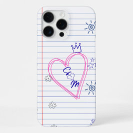 Aantekenboekje Krabbels Aanpasbare Hoes iPhone 16 Pro Max Hoesje