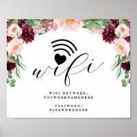 Aantekening Floral Wifi Network & Password Wedding