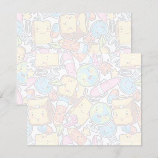 Aantekeningen op het patroon van schoolbenodigdhed (Voorkant / Achterkant)