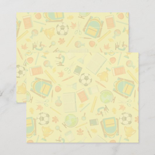 Aantekeningen op het patroon van schoolbevoorradin (Voorkant / Achterkant)