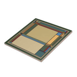 Aantrekkelijk Bold Arts & Crafts geometrisch patro Tegeltje