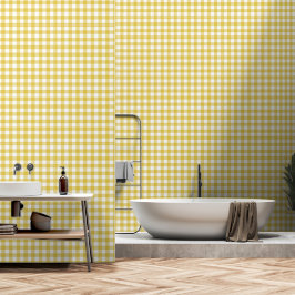 Aantrekkelijk Geel Gekruist Buffalo Plaid Behang