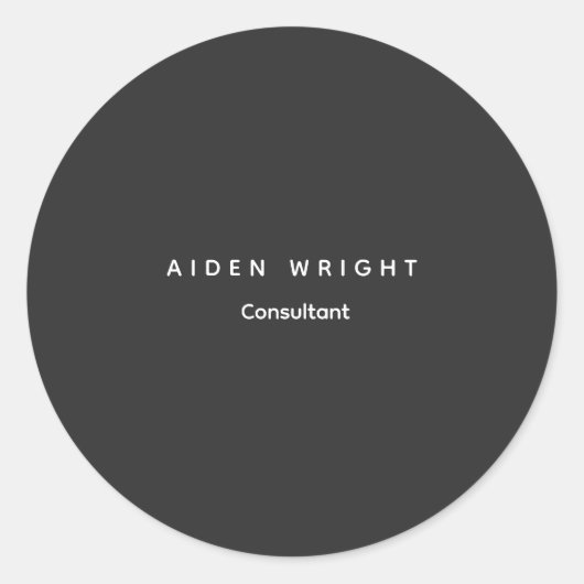 Aantrekkelijk Grijs Klassiek Minimalistisch Ronde Sticker (Voorkant)