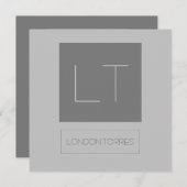 Aantrekkelijk grijs monogram (Voorkant / Achterkant)