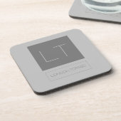 Aantrekkelijk grijs monogram bier onderzetter (Linkerzijde)