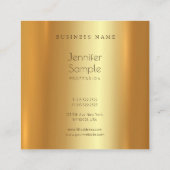 Aantrekkelijk modern elegant gouddesign Unieke bas Vierkante Visitekaartje (Achterkant)