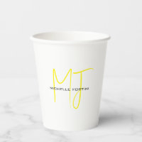 Aantrekkelijk Monogram Geel Wit Modern Minimalist